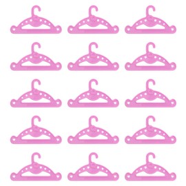 EIHI Pack of 15 Doll Clothes Hangers, Baby Clothes Hangers, Accessories for Doll's Household - 13 cm - Pink