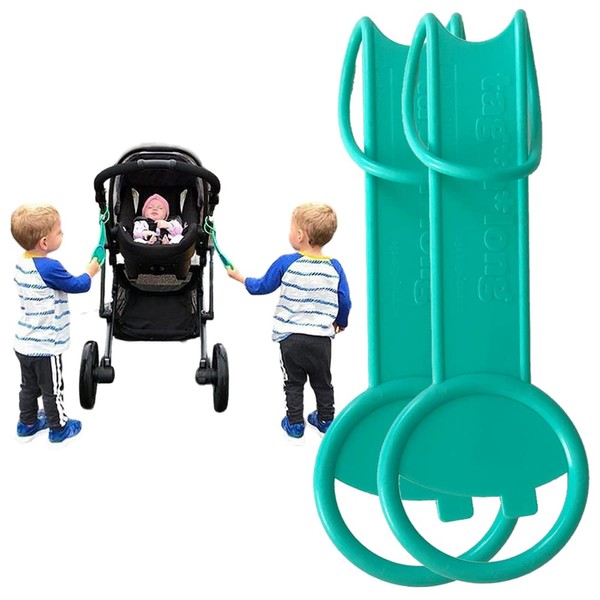 Tagalong Stroller Accessory for Child Safety | Toddler Must Have to Keep Kids Close | Toddler Travel Accessory - Links to Strollers, Backpacks, Shopping Carts - Teal Tag, 2 Pack