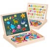 Uping Magnetic Wooden Puzzle Easel Double-Sided Board Wooden Board Doodle
