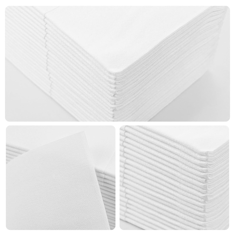 50Pcs Pocket Napkins, Disposble Cloth Like Napkins Built-in Flatware Pocket,