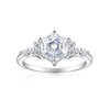 Cijisx 925 Sterling Silver Engagement Ring for Women Hexagon Cut