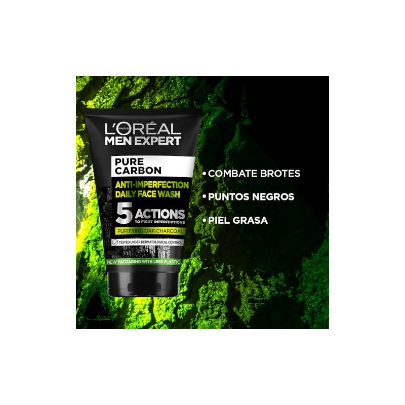 L'Oréal Paris Gel de Limpieza Facial de Men Expert, Pure