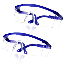 ShiningUU Safety Goggles Adult 2 Pairs Durable Adjustable PC Goggles Safety Glasses for Work, Protective Glasses, Eye Protection Goggles/Glasses for Outdoor Activities
