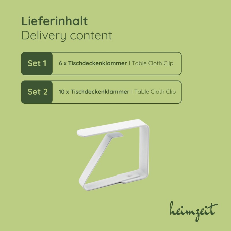 heimzeit Tablecloth Clips Made of High-Quality Stainless Steel [Pack of