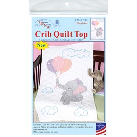 Jack Dempsey Needle Art Elephant Crib Quilt Top