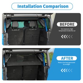 Linskip Trunk Sun Shade for Ford Bronco 2021-2025, Bikini PVC Mesh Shade for Bronco Exterior Accessories