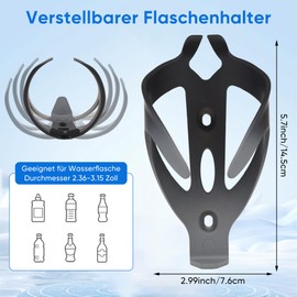 ROGTYO Bike Water Bottle Holder, Lightweight Bike Bottle Holder Universal Bicycle Bottle Cage Cycling Accessories for Road Mountain and Kids Bikes (Black+Gray)