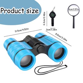 Binoculars, binoculars for Boys and girls, blue anti slip telescope, Suitable for bird watching hiking camping hunting car travel and exploring outdoor activities
