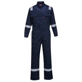 Portwest FR94 Men's Hi Vis FR Coveralls - Bizflame 88/12 Reflective Flame Resistant Safety Workwear Navy Tall, 3X-Large