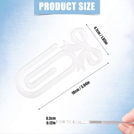 Lyreh 10pcs Sublimation Acrylic Blanks Paper Clips, 3.94x1.85 Jumbo Large Big Giant Heat Transfer Paperclips Clipboard Bookmark Bulk with Bow Design for Office School Stationery DIY Crafts Supplies