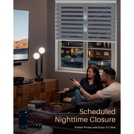 JaeJaes Motorized Blinds with Remote, Rechargeable Smart Zebra Shades Compatible with Alexa, Light Filtering Electric Blinds for Living Room Study Room, 37" W x 72" H, Grey