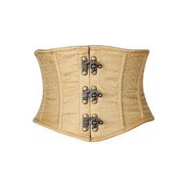 Top Drawer Gold Brocade Steel Boned Mini Cincher w/Clasps (2X)