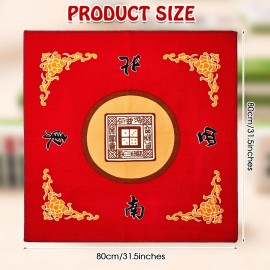 Juexica Mahjong Mat with Bag, Anti Slip Noise Reduction Table Cover Board Gam...