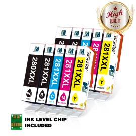 4-evergreen 10 pk PGI-280 XXL CLI-281 XXL Ink for Canon PIXMA TS6120 TS6220 TS8120 TR7520