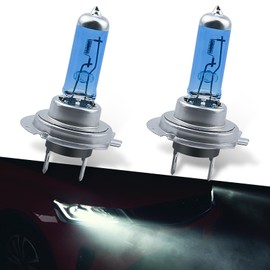 gunroil Pack-2 H7 Car Halogen Lamp Bulb, 100W Super Bright Durable Vehicle High Beam Light Kit, Universal Waterproof Automotive Fog Light Replacement for Truck SUV Car (White Light)