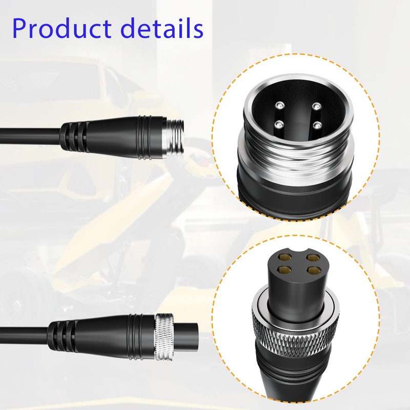 4-Prong Charger Extension Cable(8.3") for Ninebot Cable, Charging Cord Compatible