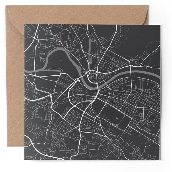1 x Greeting Card - Dresden City Map Germany German