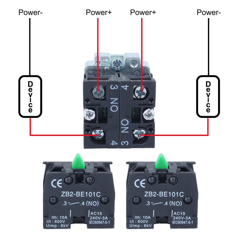DMWD 2pcs 22mm Latching Selector Switch 110V with Red Light