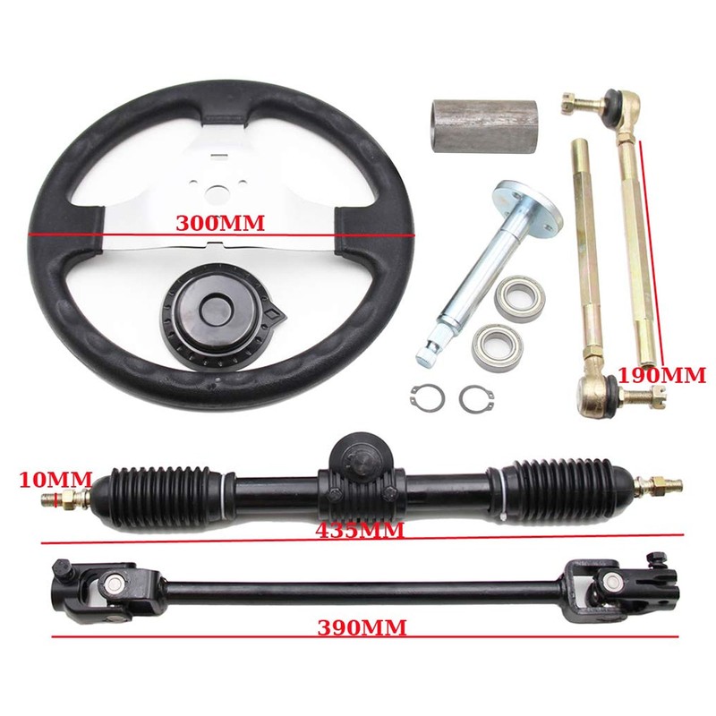 PRO BAT 300mm/11.8'' Steering Wheel Steel Kit 420mm/16.5'' Gear Rack