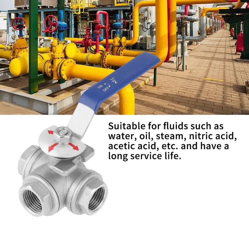 Female Thread T Ball Valve, Stainless Steel Sus304 Pipe T-Port