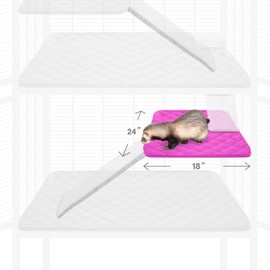 Paw Inspired® Fitted Fleece Liner for Ferret Nation/Critter Nation Cage | for Ferrets, Rats, Chinchillas, Hedgehogs & Other Small Animals (Pink, Shelf Liner)