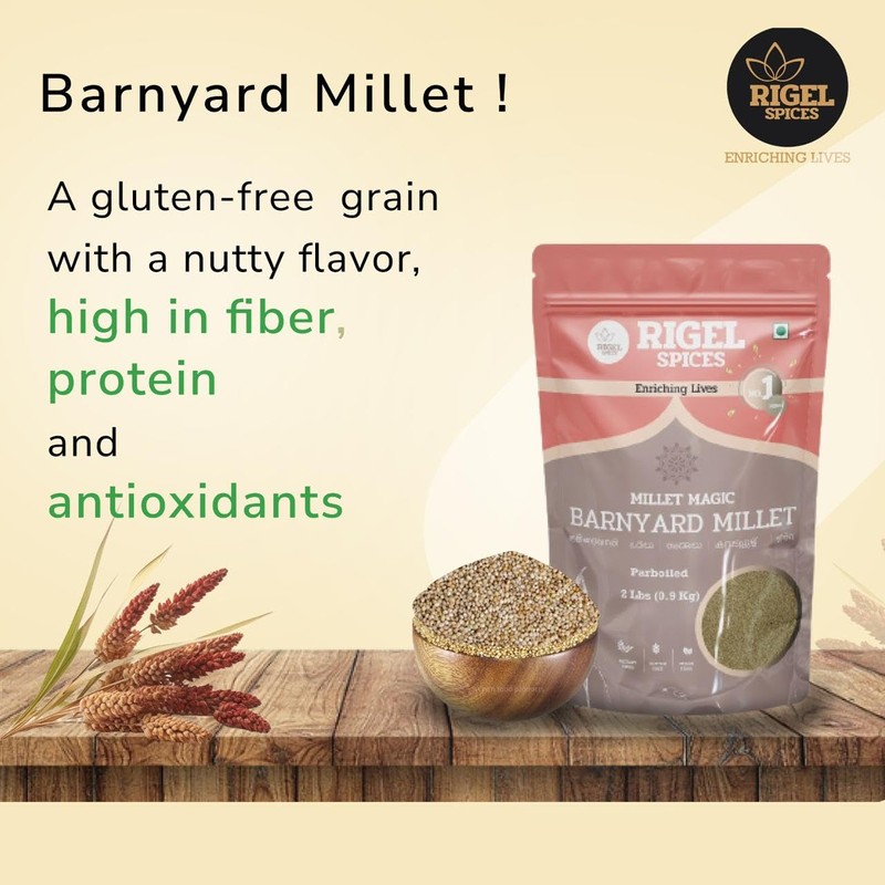 Rigel Spices Barnyard Millet | 2lbs resealable pack | Kuthiraivali