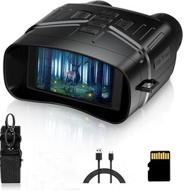 SZJH Night Vision Goggles for Hunting, 5000mah 4K Infrared Night Vision Binoculars with Rechargeable Battery and Anti for Surveillance Tactical Gear - Color: Black