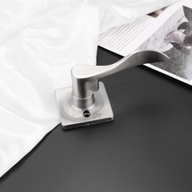 GOBEKOR 1 Pack Door Handles Brushed Nickel Right-Handed Dummy Door Lever Wave Single Dummy Lever Door Handle Interior Closet Door Handle Single Side Door Pull