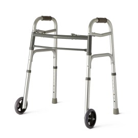 Medline Youth Two-Button Folding Walkers with 5" Wheels , Case