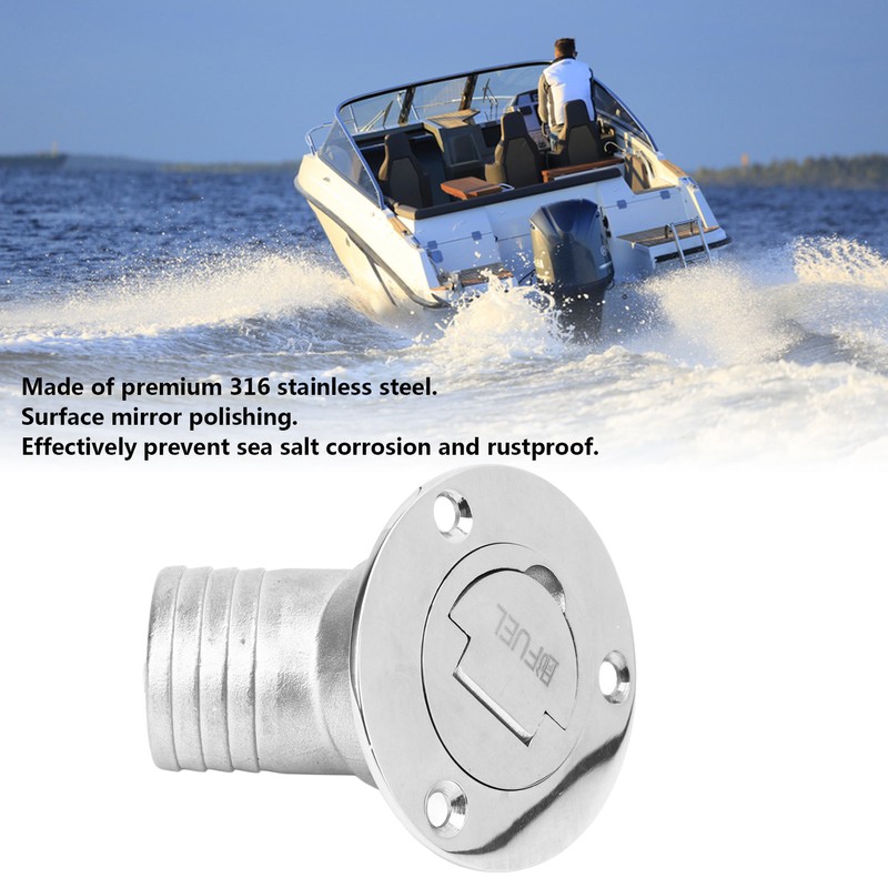 Boat Deck Filler 45° 316 Stainless Steel 38mm Flip Fill