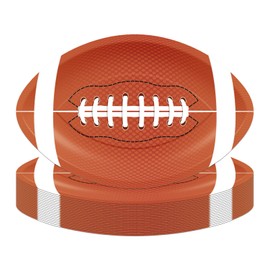 Kictler 50Pcs Football Party Supplies Plates Football Party Decorations Football Shaped Disposable Paper Plates for Football Birthday Party Decorations Game Day Tailgate Decorations