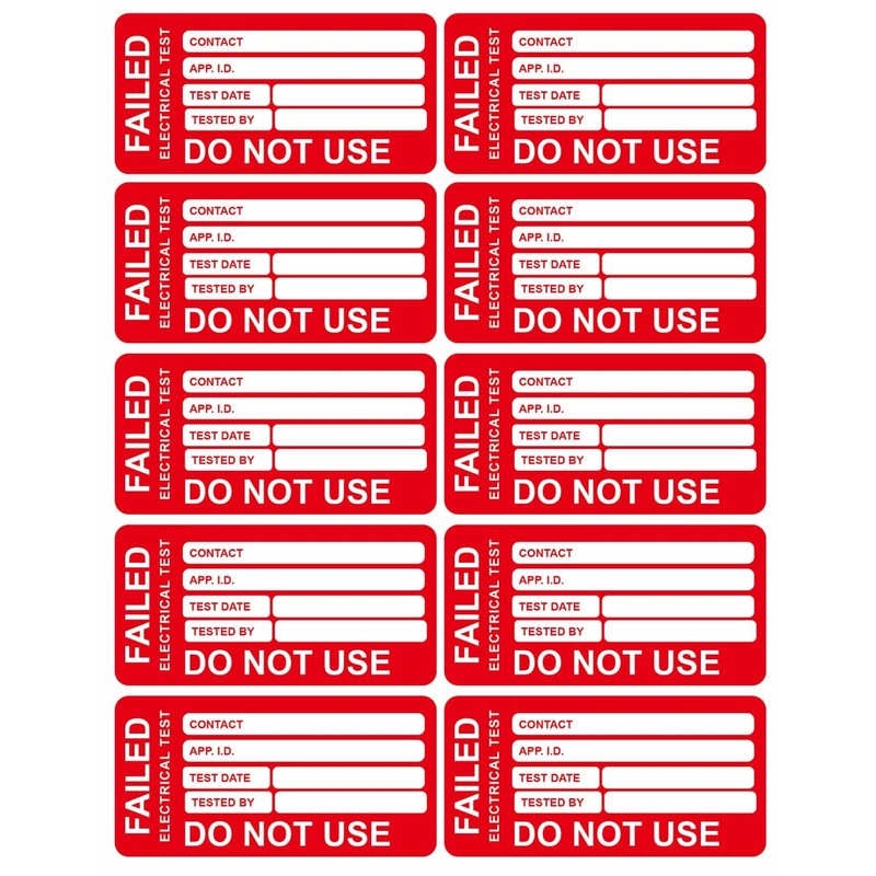 500pcs 2x1 Pass Pat Test Stickers with 50pcs Fail Portable