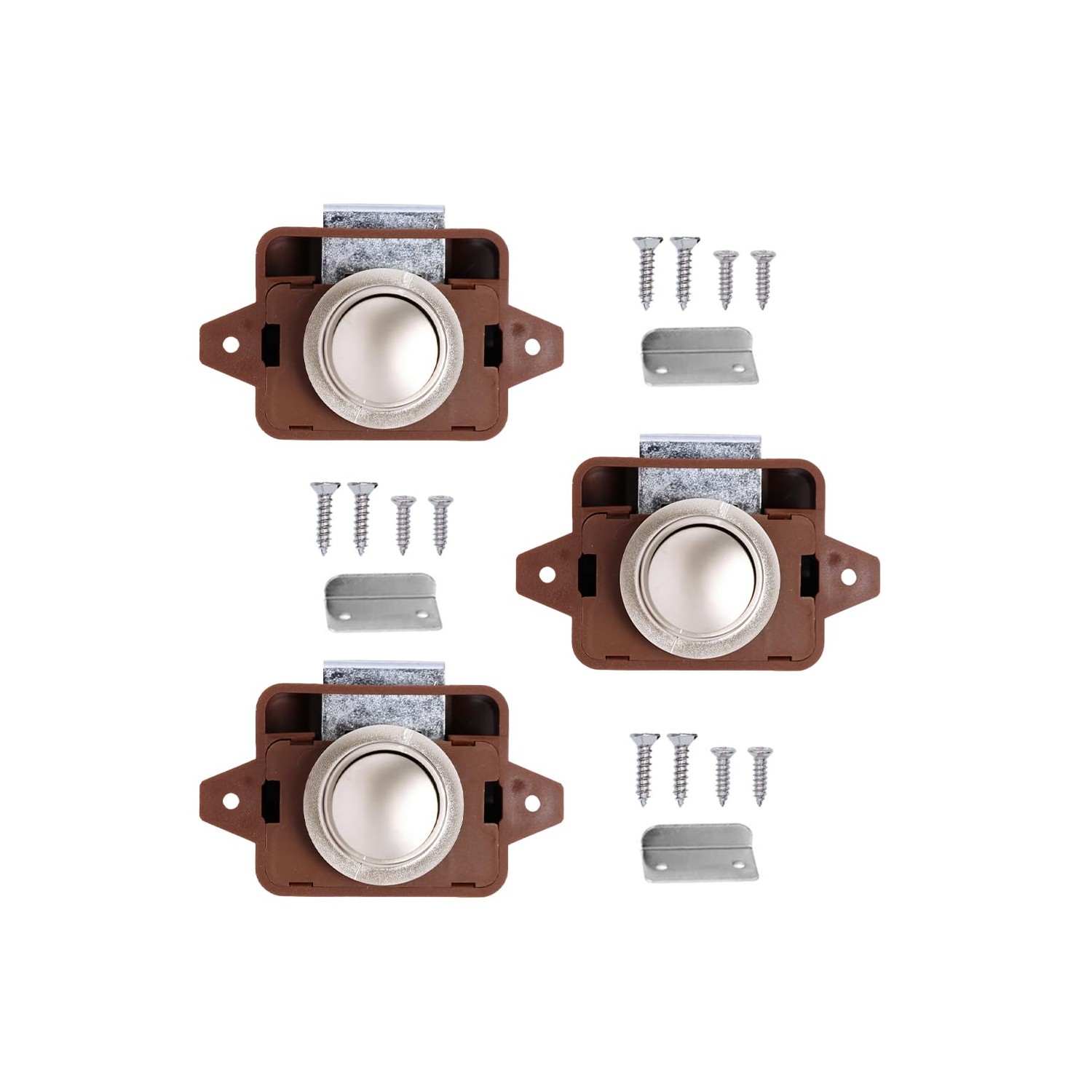 Kellegour 3 Pieces Push Lock Push Button Lock Push Button Catch Door ...