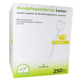 Medi-Inn Mundpflegestäbchen zuckerfrei zur Mundpflege (1 x 250 Stück, Geschmack Lemon)