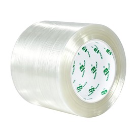 BOMEI PACK Mono Filament Strapping Tape, 4 inches×45yds, 5.5mils Reinforced Strapping Fiberglass Packing, Clear Filament Heavy Duty Wearproof Tape
