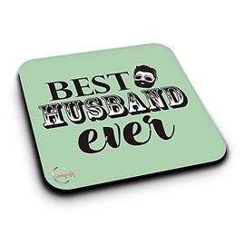 ER017 Best Husband Ever Novelty Present Gift Printed MDF Wooden Coaster