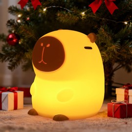 Rytinazzz Capybara Night Light for Kids, Squishy Lamp, 1200mAh Long-Lasting Battery, Rechargeable Touch Control, Dimmable with 30-Min Timer, Capybara Gifts for Nursery Halloween Bedroom Decor
