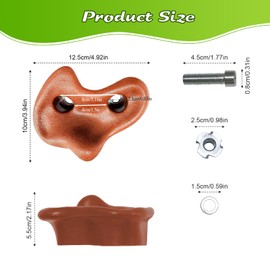 Mlijzard 20 Pack Rock Climbing Holds Extra Large for Kids and Adults, Polyethylene Climbing Rocks with Mounting Hardware, DIY Indoor Outdoor Playground Backyard Park Play Set (Dark Brown)