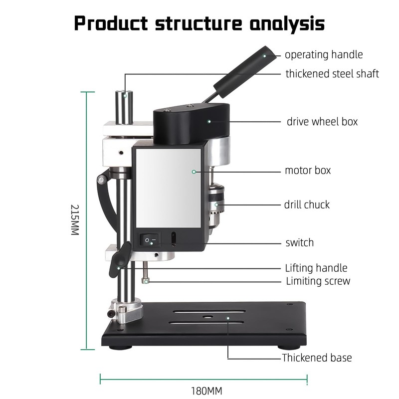 Vanttokeey Benchtop Drill Press Mini Micro Bench Drilling Machine 0.6-6mm