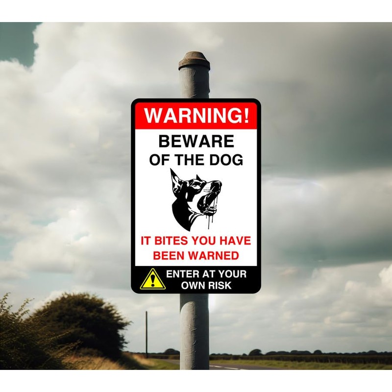 Safety First Display LTD Warning beware of the dog enter