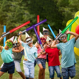 Ubephant Anime Party Bags, Anime Birthday Children Decoration, 16 Pieces Masks Anime Balloons Lightsaber Anime Party Birthday Decoration Balloons Mask Party Gifts Birthday Decoration