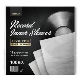 NOSTALSIC LP Record Inner Bags, For 12 Inches, Semicircular Round Shape, 100 Pieces, 0.04 mm Thick, Anti-Static Treatment, Thick Pocket, Protective Bag, Inner Sleeve