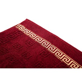 Arle-Living Luxury Medusa Bath Towel 70 x 140 cm - Bordeaux - Finest Cotton/High Pile Terry Cloth with Medusa Flat Embossing and Golden Medusa Border (Bordeaux, Bath Towel 70 x 140 cm)