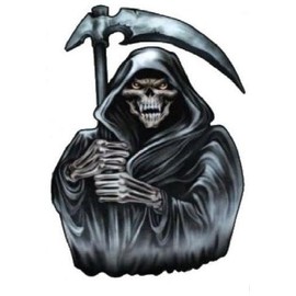 Skull Grim Reaper Sticker Bumper Sticker Helmet Sticker Laptop Sticker Hard HAT Sticker