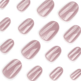 24 Piezas de Uñas Postizas a Presión, Uñas Falsas Cuadradas Cortas Francesa