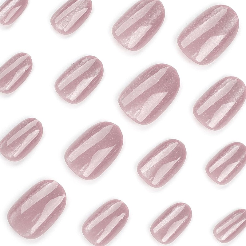 24 Piezas de Uñas Postizas a Presión, Uñas Falsas Cuadradas