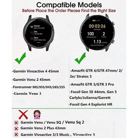 OTOPO Elastic Bracelet for Garmin Vivoactive 4/Venu 2 45 mm/Venu 3/Forerunner 255/955/265/965 Bracelet, 22 mm Nylon Sports Bracelet for Men Women