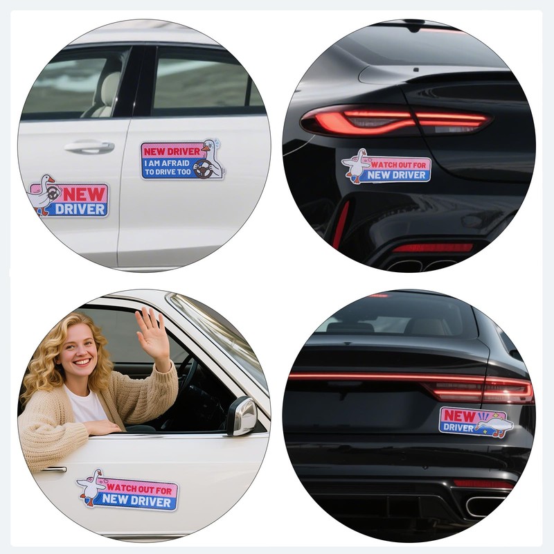 4pcs Goose New Driver Magnet, Waterproof Decal Cute Goose Patch