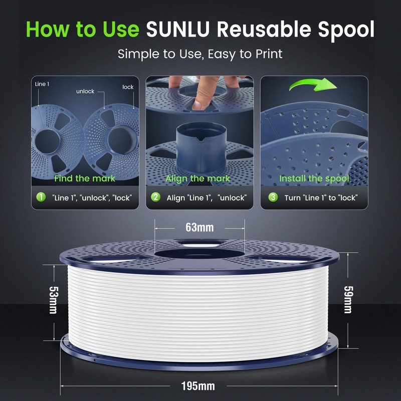SUNLU High Speed PLA Filament 1.75mm, 30mm/s - 600mm/s Print