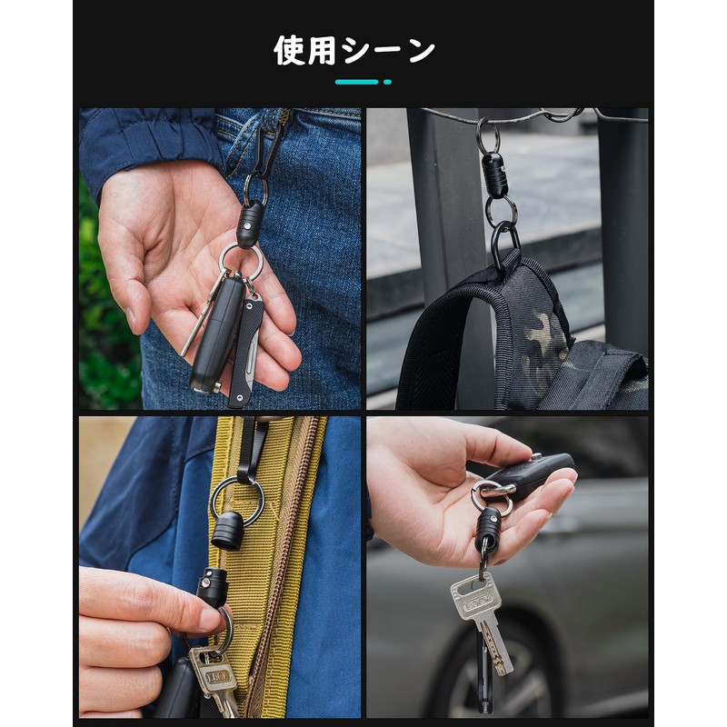 TIMULTI Titanium Magnetic Releaser Key Holder, Stylish, Includes Key Ring,